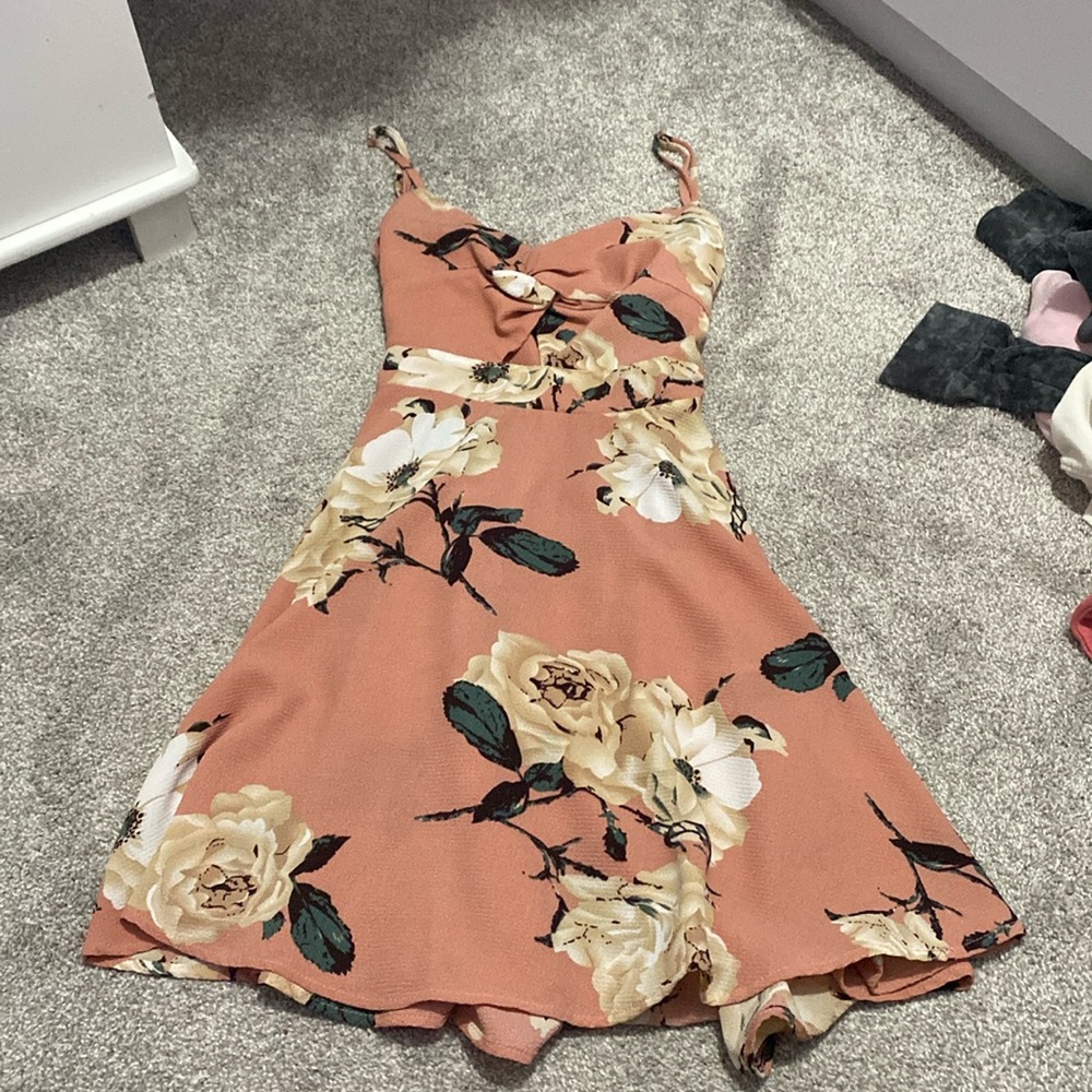 Floral open back dress